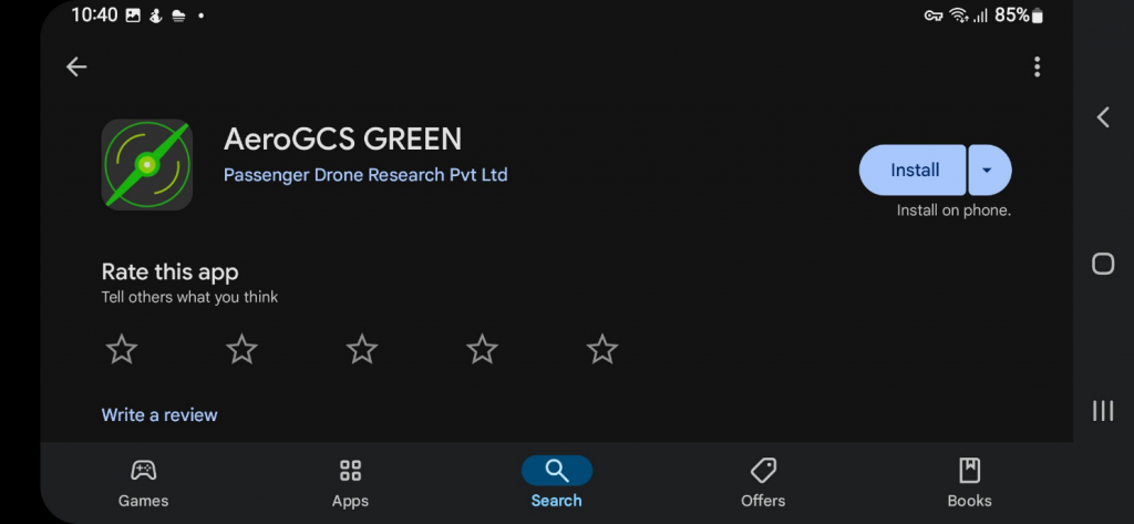 AeroGCS GREEN on play store