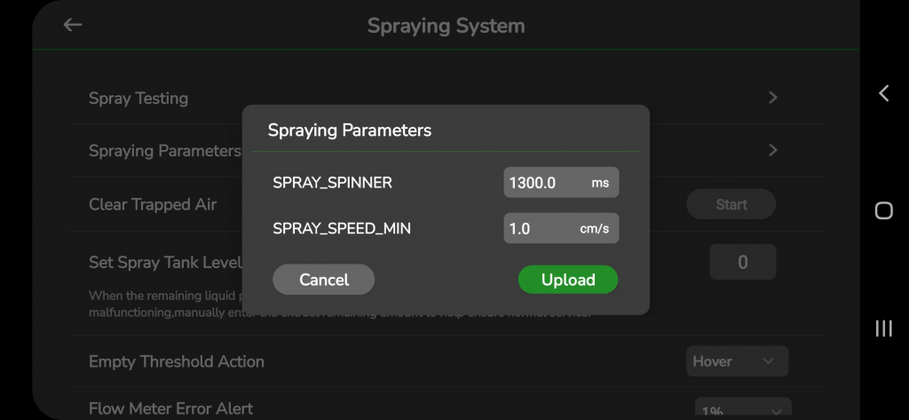 Spraying Parameter