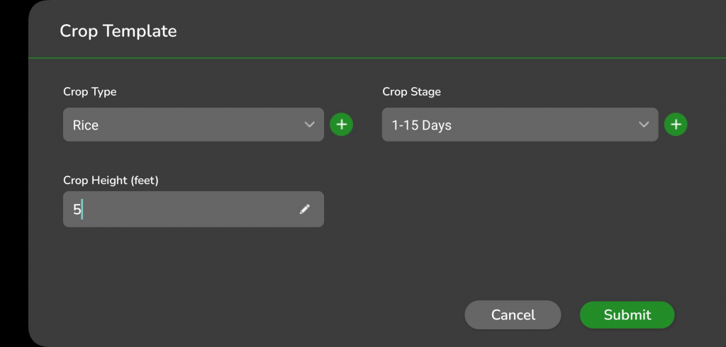 Crop Template Screen