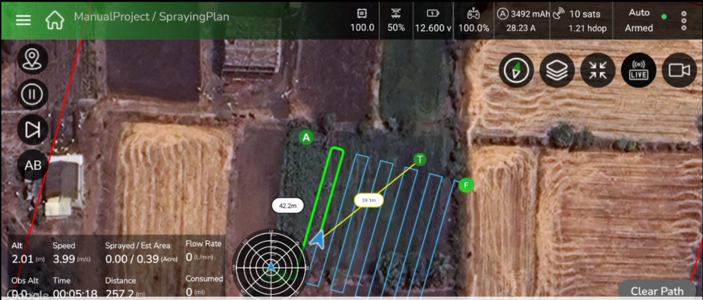 AB Mode Active Spraying View