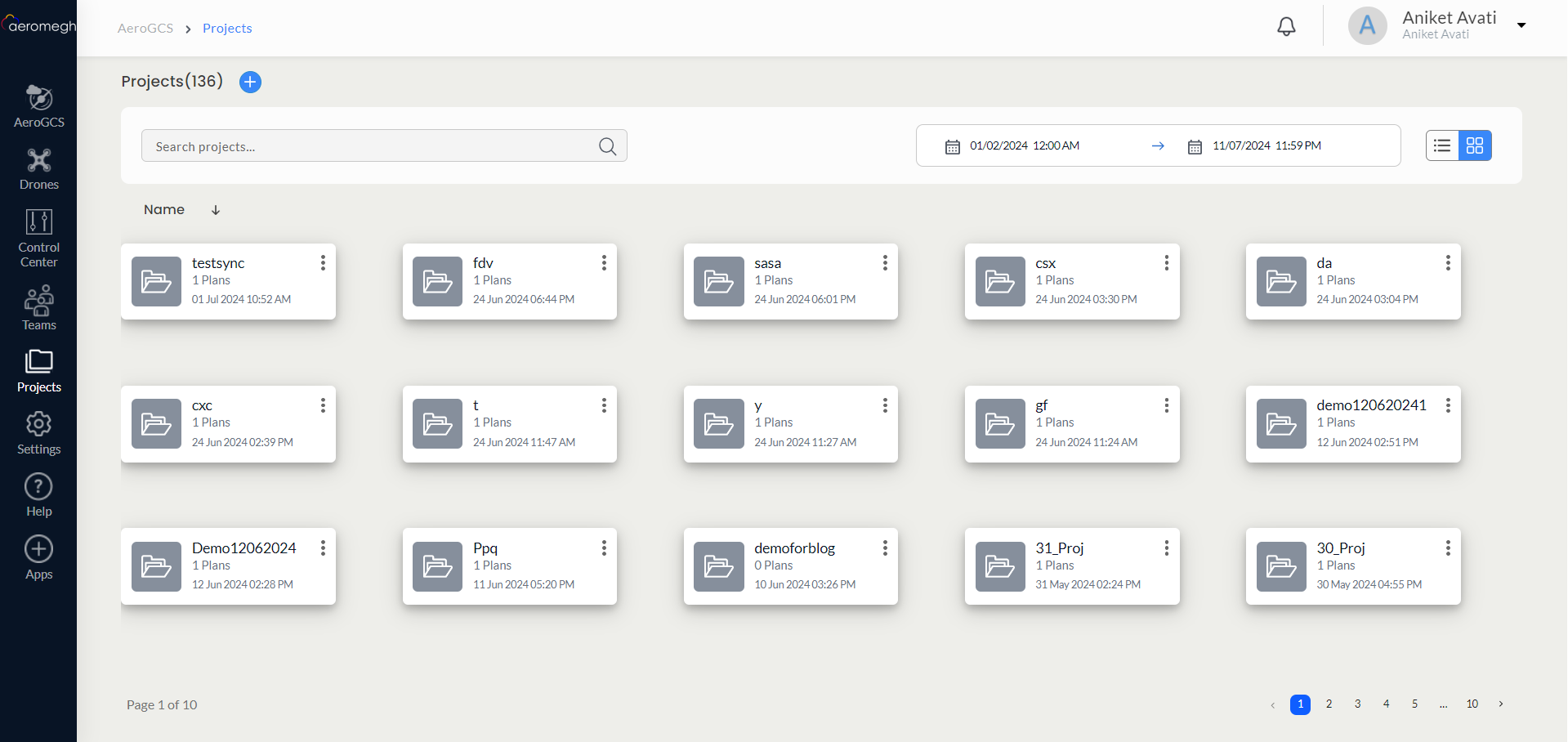 Projects Screen
